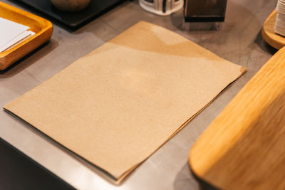 High angle view of food on table