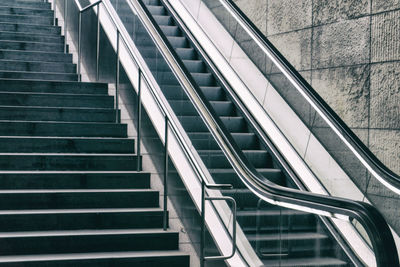 Low angle view of escalator