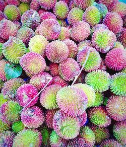 Full frame shot of strawberries in market