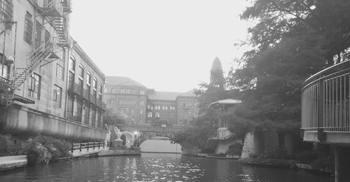 View of canal in city