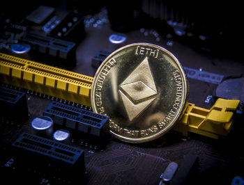 High angle view of telephone booth