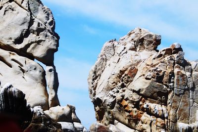 Low angle view of a rock formation
