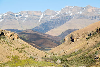 Scenic view of mountains against sky