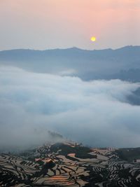 Scenic view of landscape against sky during sunset