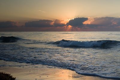 Scenic view of sea during sunset