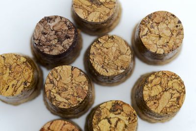 High angle view of cookies on table