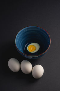 High angle view of breakfast on table