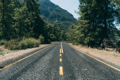 Rear view of man on road