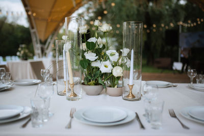 Place setting on table