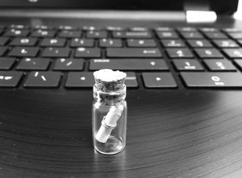 Close-up of mobile phone on table