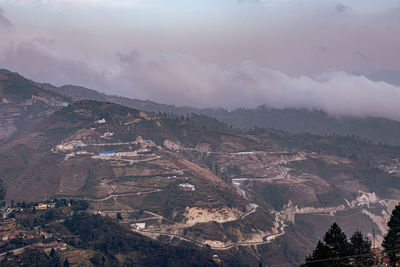 High angle view of landscape against sky