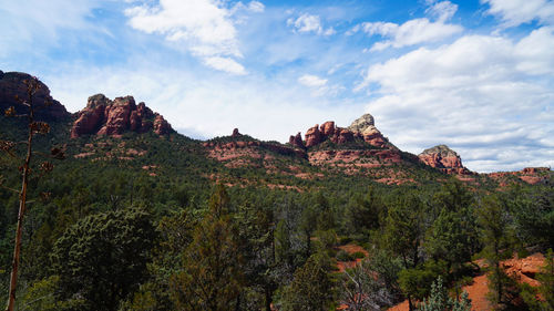 Scenic view of rocky mountains against sky