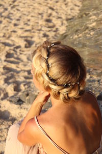 Rear view of woman at beach