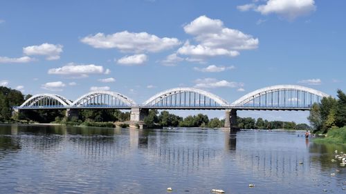 Bridge over river against sky