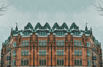 Low angle view of buildings against sky