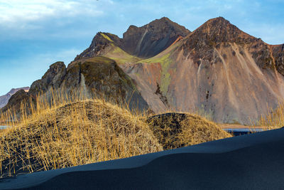 Scenic view of mountain range against sky