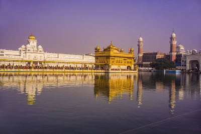 Reflection of buildings in water