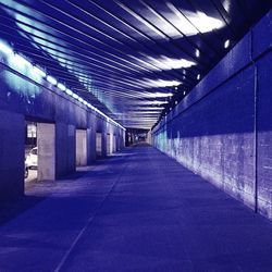 Empty road in tunnel