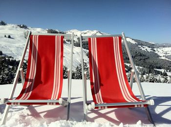 View of ski lift in snow