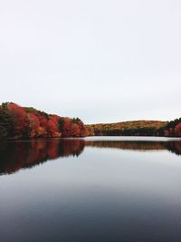 Scenic view of lake against clear sky