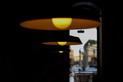 Electric lamp in dark room