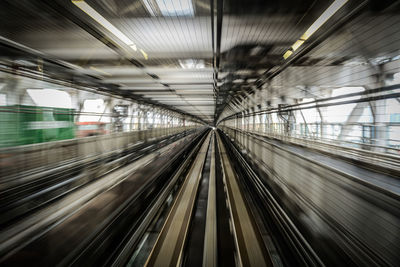 Blurred motion of railroad station