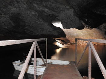 View of staircase in cave