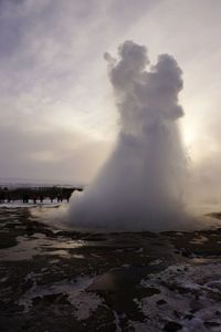 Geyser water vapor in form of a loving couple