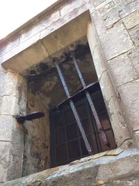 Low angle view of abandoned building