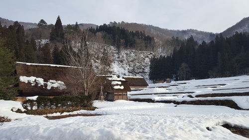 Snow coverd in world heritage site, shirakawago