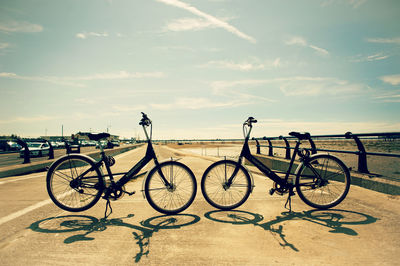 Bicycle parked on beach