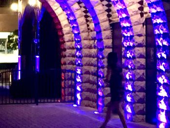 Illuminated built structure at night