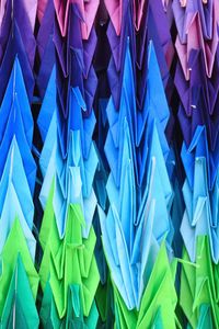 Full frame shot of multi colored paper crafts