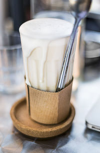 Close-up of drink on table