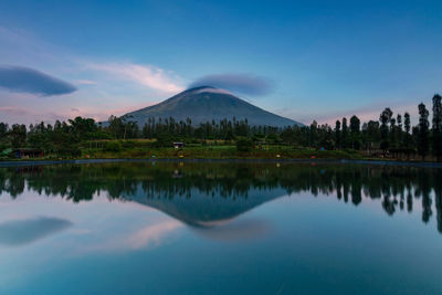 Beautiful sunrise at embung kledung, temanggung