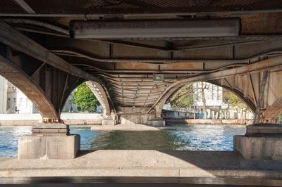 Arch bridge over river