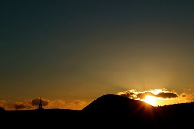 Silhouette of landscape at sunset