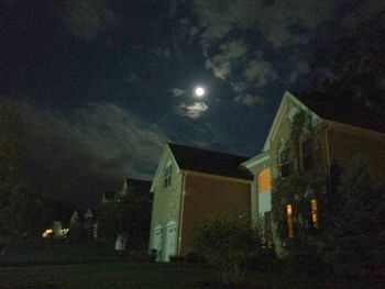 View of built structures at night