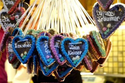 Close-up of information sign