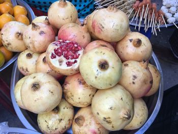 High angle view of fruits for sale in market