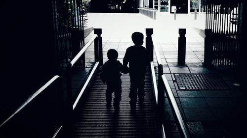 People walking on stairs