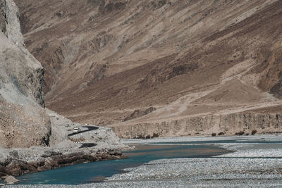 Scenic view of sea and mountains