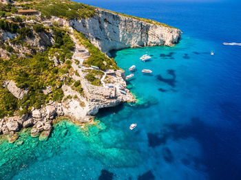 Scenic view of sea and rocks