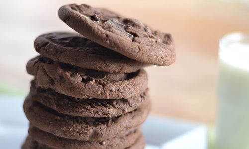 Close-up of chocolate cookies