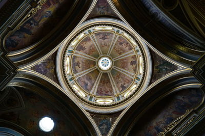 Directly below shot of ceiling in church