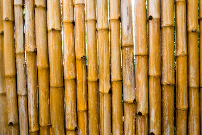 The surface texture of the bamboo set for decorating the wall