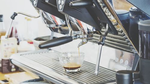 Close-up of coffee in cafe