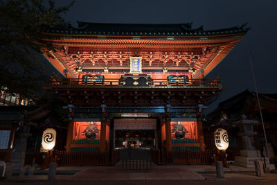 Entrance of temple in building