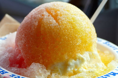 Close-up of ice cream in plate