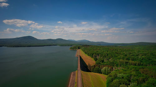 Scenic view of land against sky